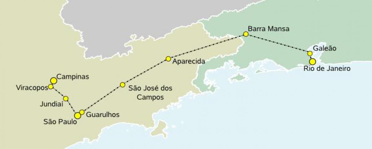 Karta velike brzine vlakova Sao Paulo
