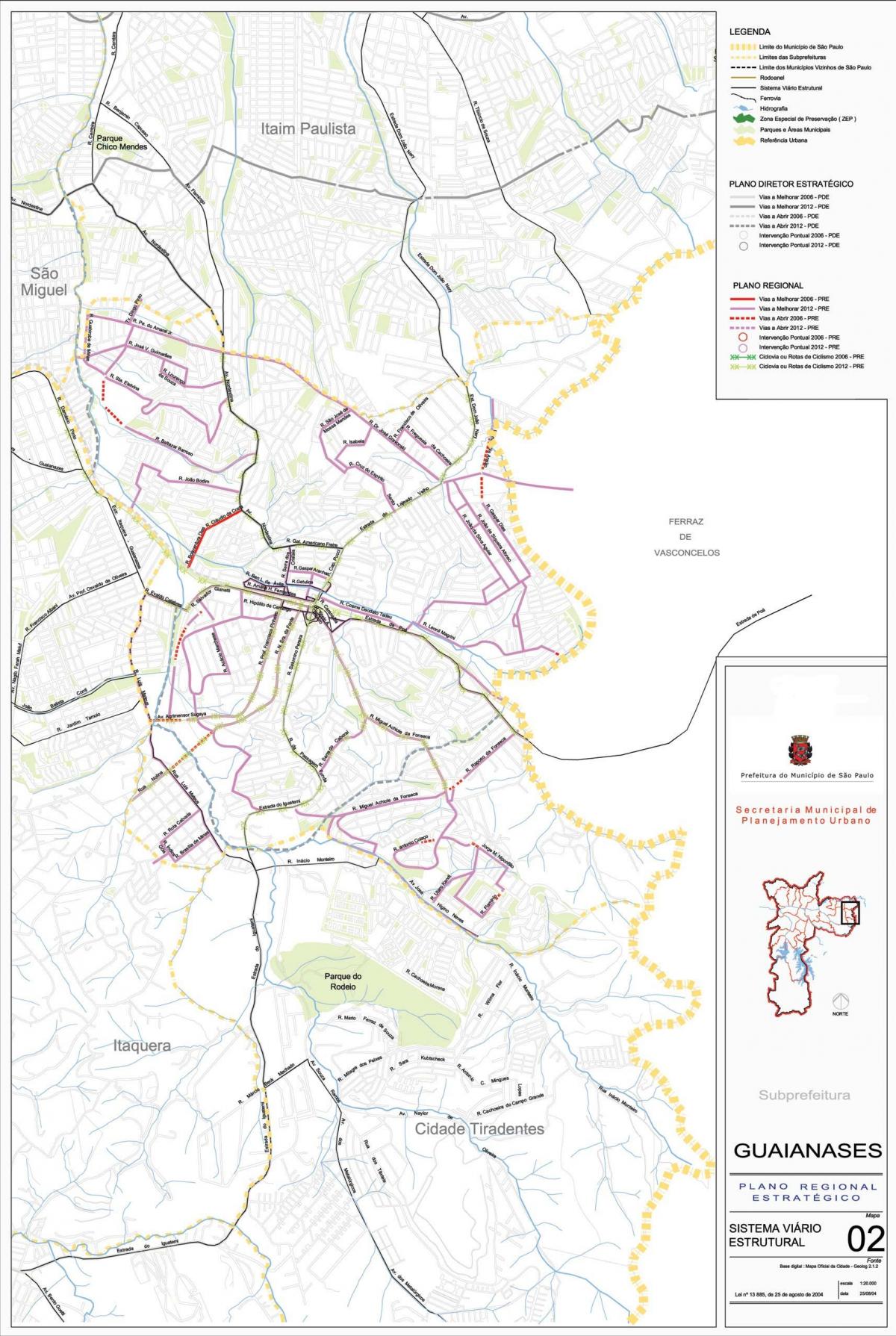 Karta Guaianases Sao Paulo - cesta