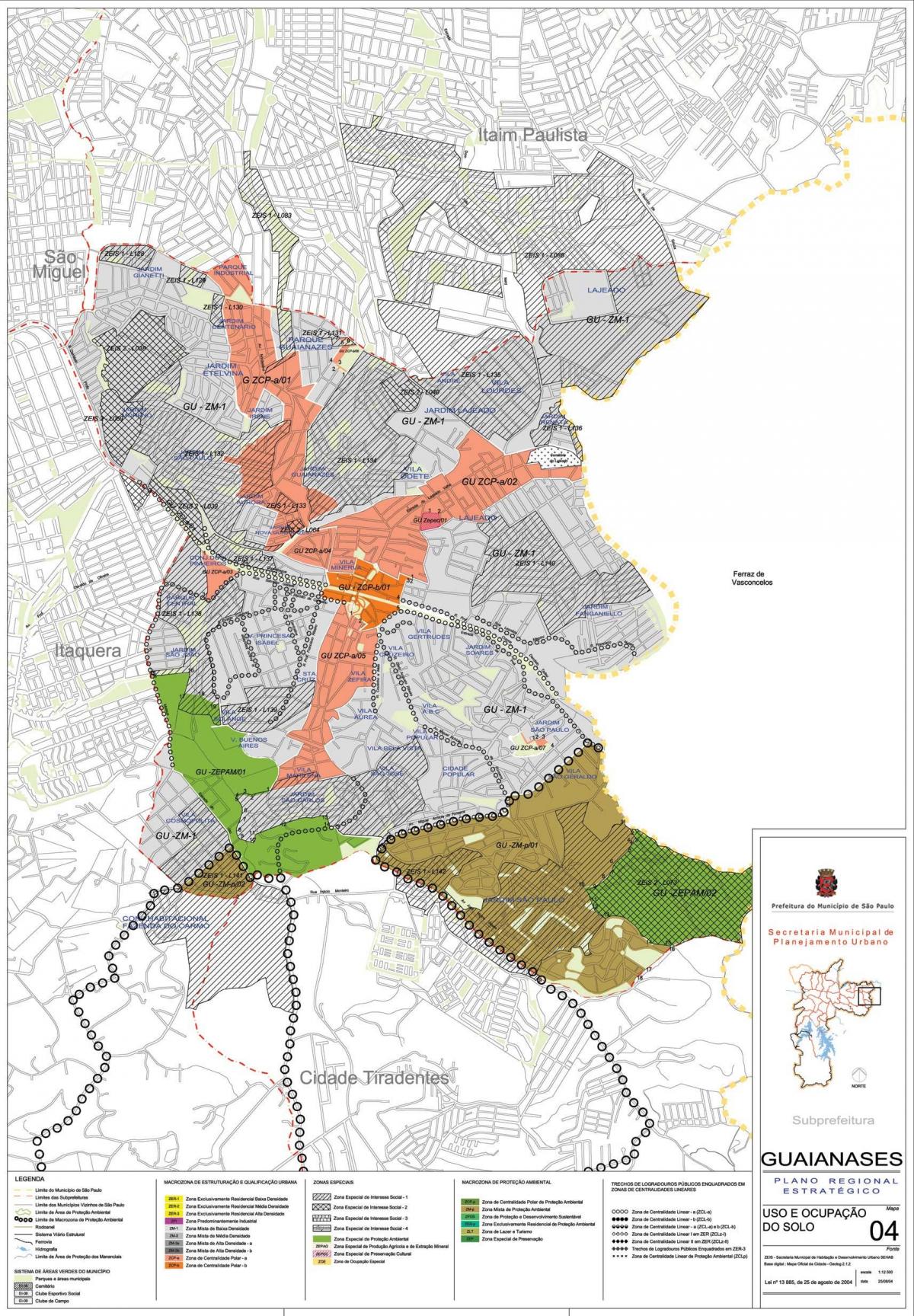 Karta Guaianases Sao Paulo - oduzimanje zemljišta