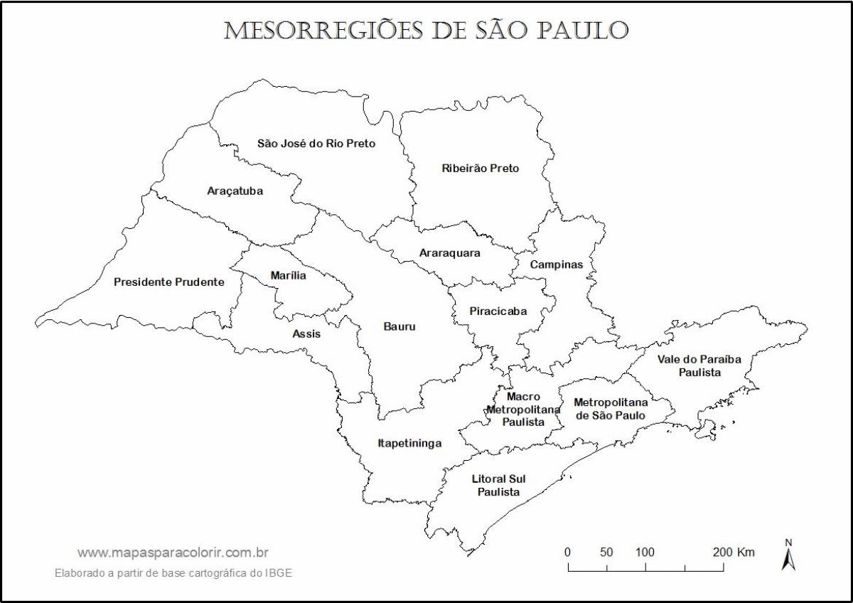 Karta Sao Paulo Devica - imena regije