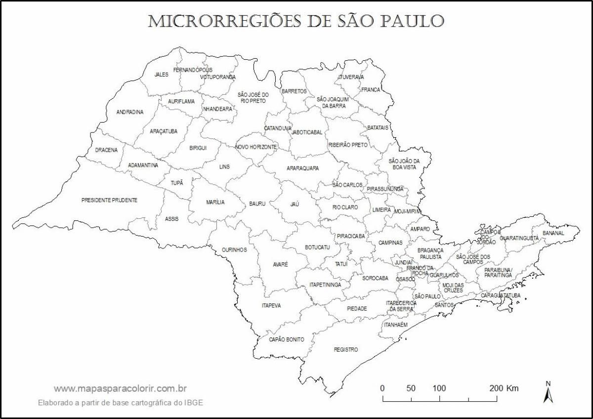Karta Sao Paulo Devica - mikro-regija