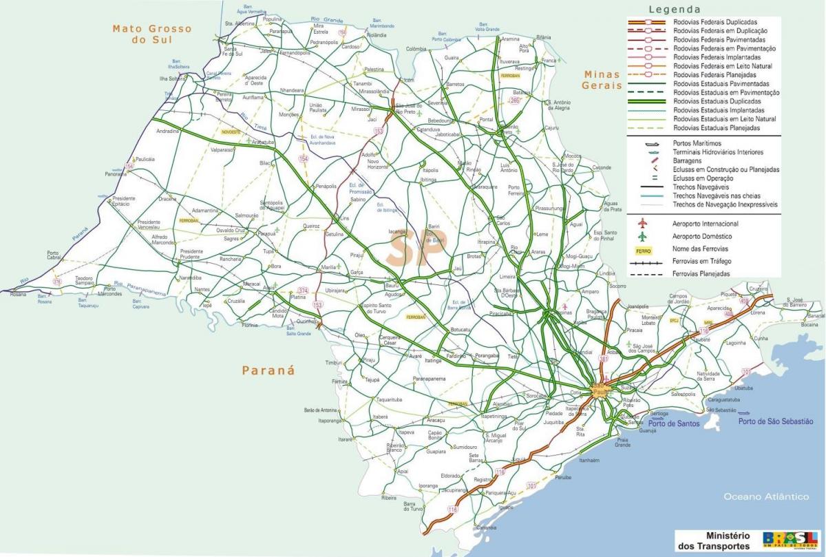 Karta autoceste Sao Paulo