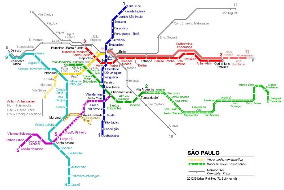 Karta Sao Paulo monorail