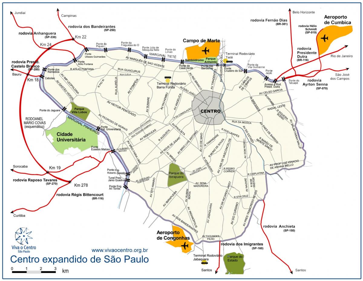 Kartica velikog Sao Paulo centar