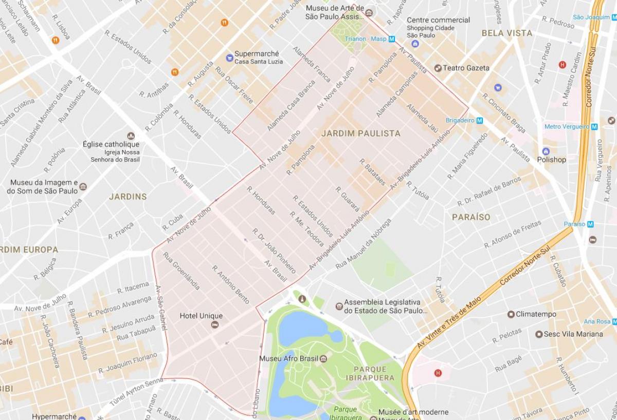 Karta Жардим Paulista-Sao Paulo