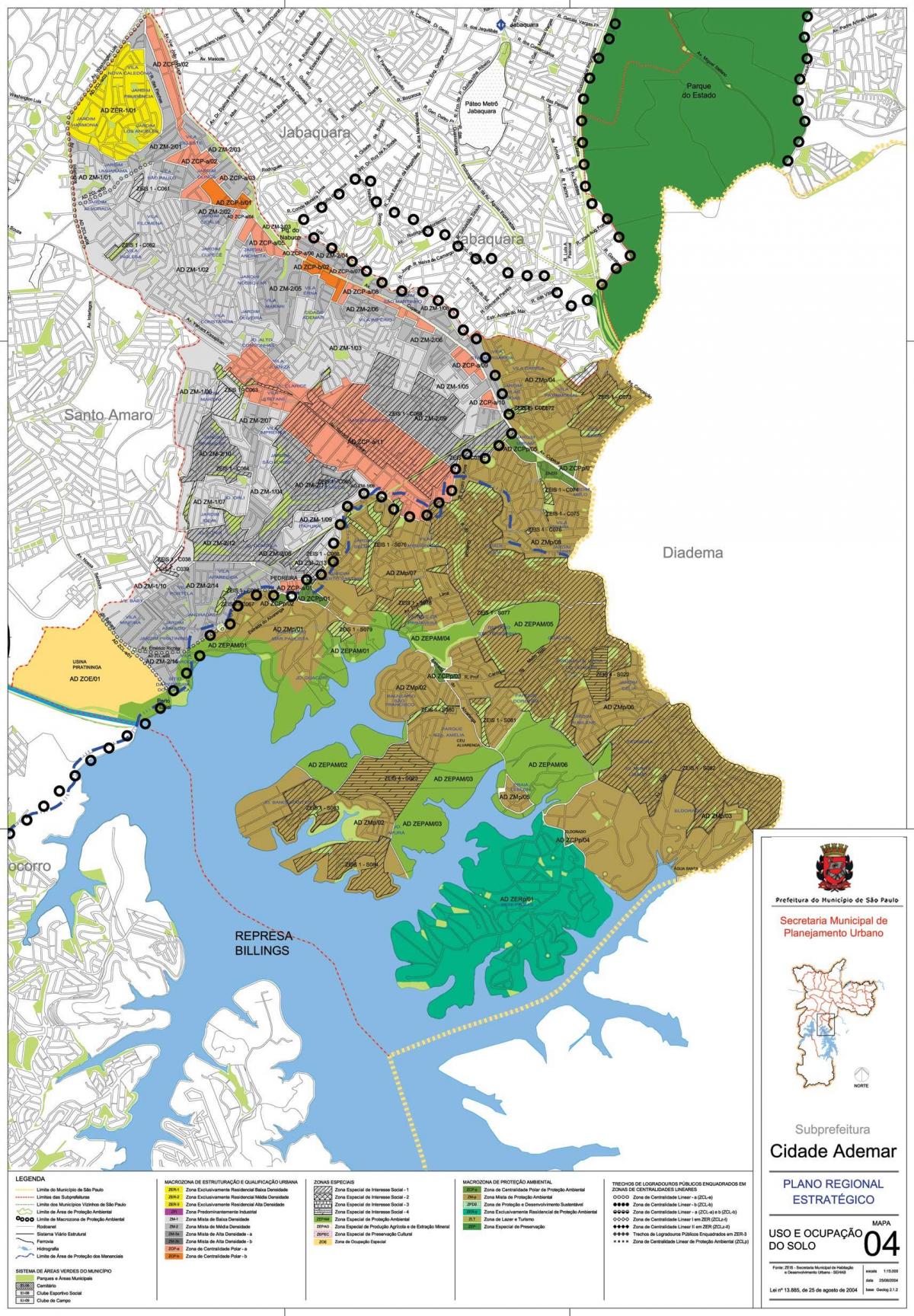 Karta Сидаде Адемаре Sao Paulo- oduzimanje zemljišta