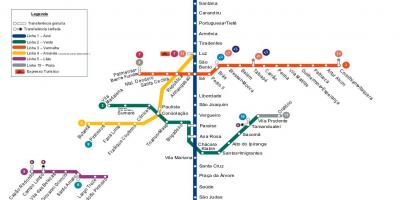 Karta podzemne željeznice Sao Paulo