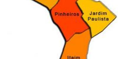 Kartica pod-prefekturi Пиньейросе