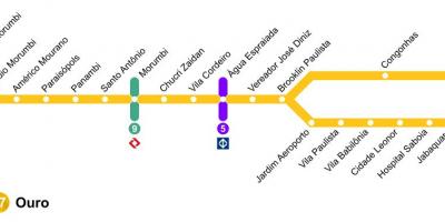 Karta Sao Paulo monorail - linija 17 - zlato