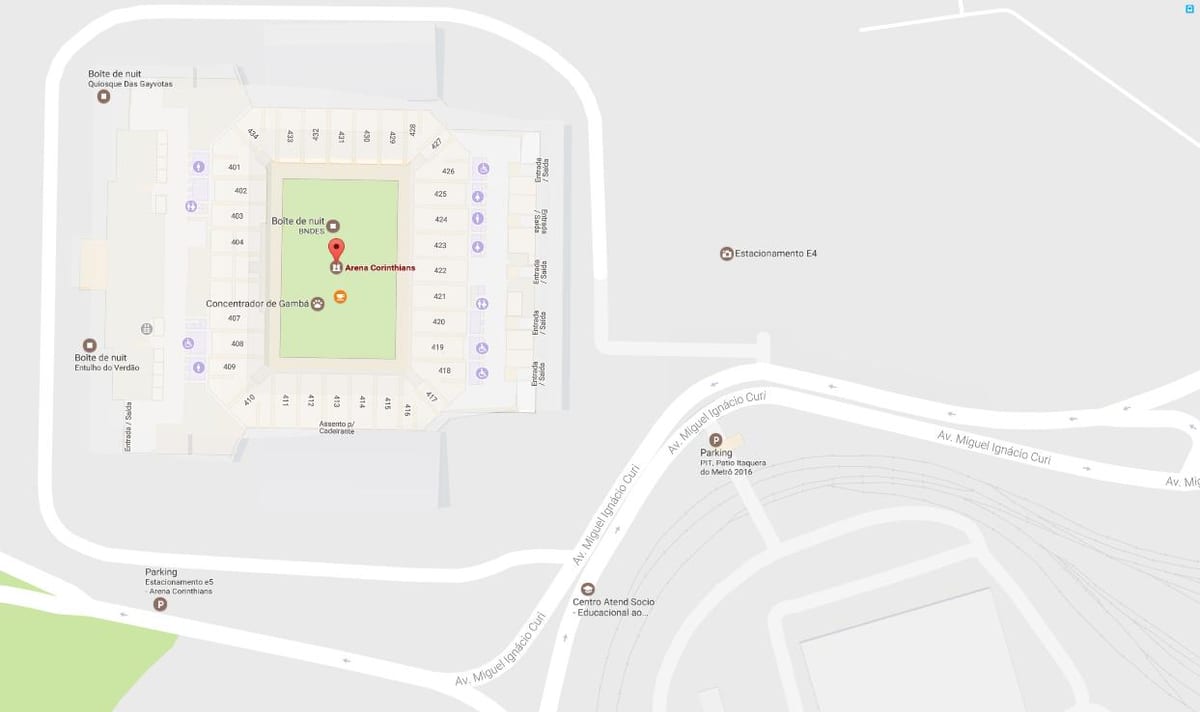 Kartica "Arena Коринтианс" - pristup