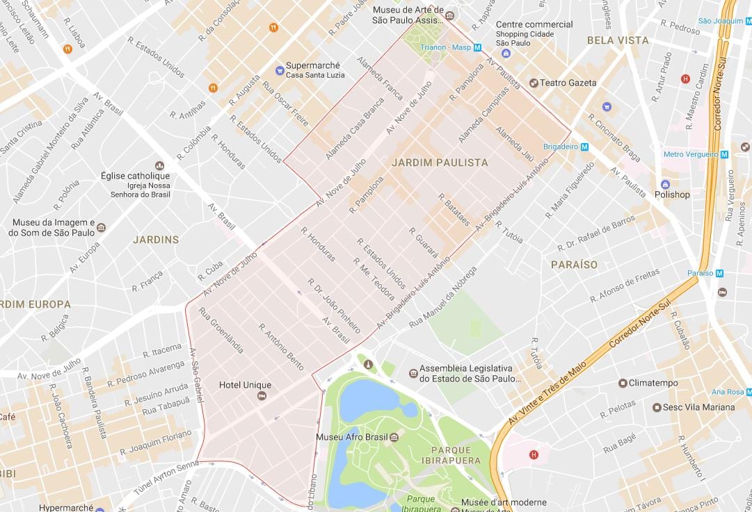 Karta Жардим Paulista-Sao Paulo