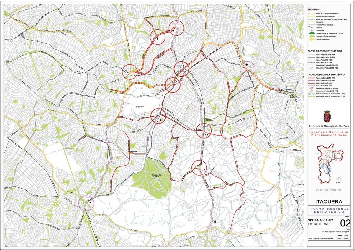 Karta Итакера u Sao Paulo- cesta