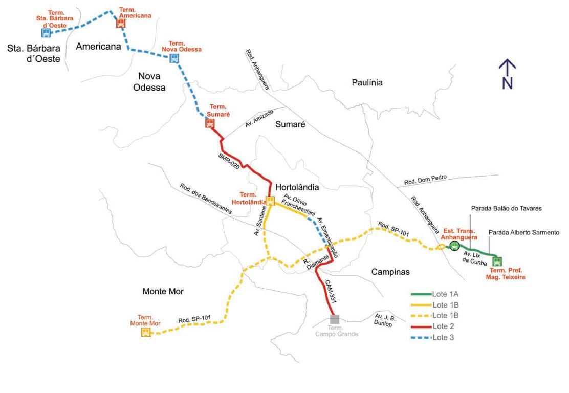 Karta коредоре metropolitano Нороэсте
