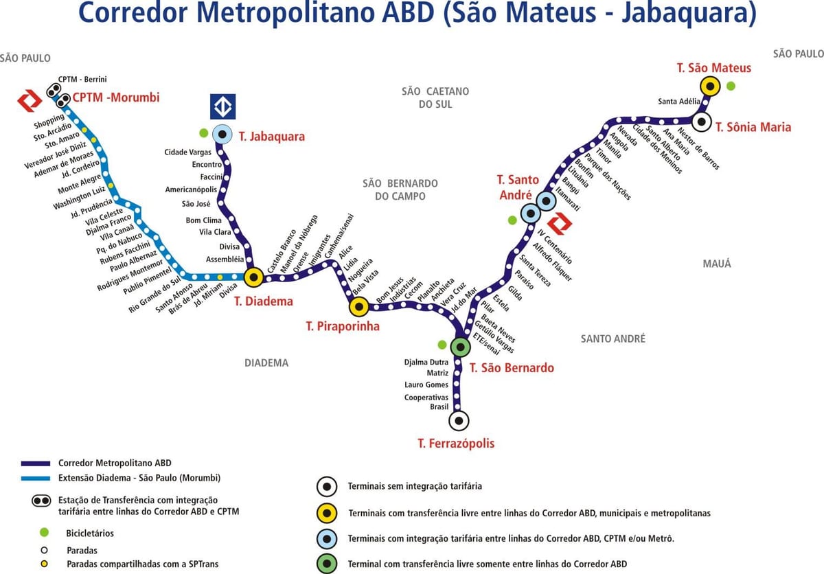 Karta коредоре metropolitano Abd