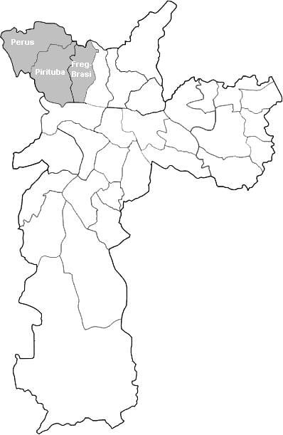 Karta Sao Paulo Нороэсте zone