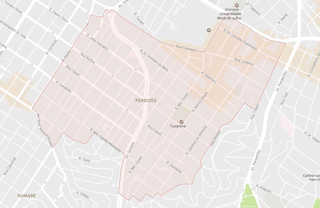 Karta Пердисес Sao Paulo