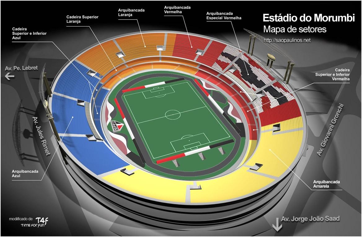 Karta Сисеро-Pompeu de Toledo-Sao Paulo stadion