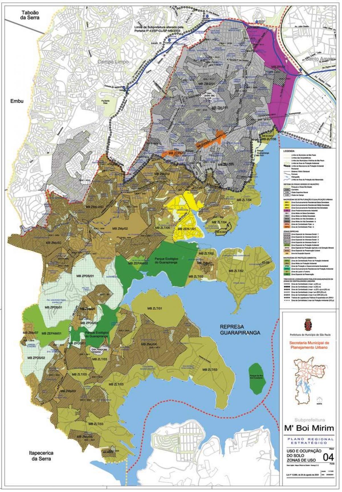 Карта'Boi M Мирим-são Paulu - oduzimanje zemljišta