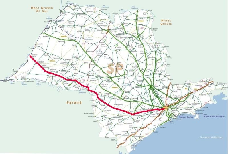 Karta autoceste Рапозо Tavares - SP 270