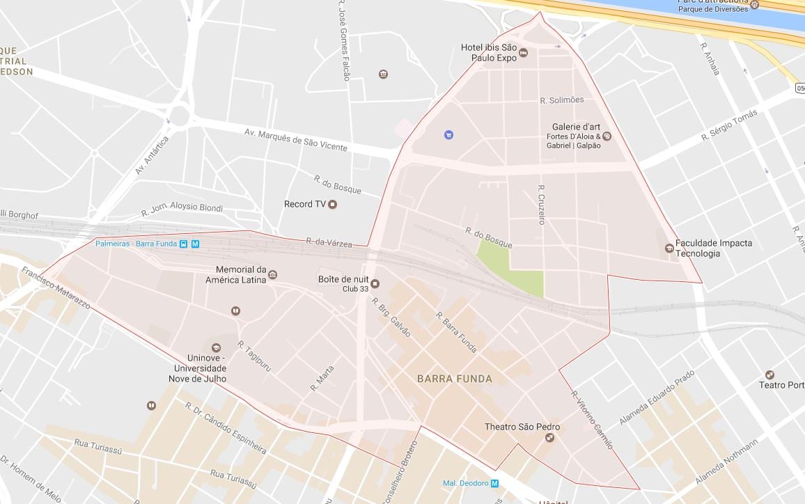 Karta Barra-Фунда-Sao Paulo
