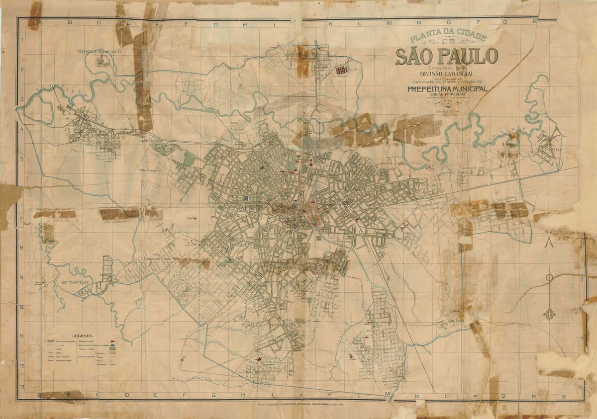 Karta bivši Sao Paulo - 1916