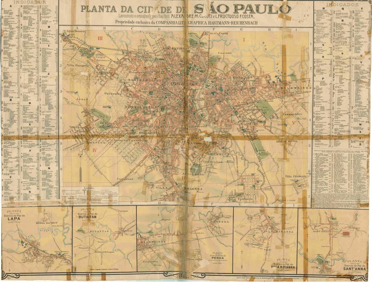 Karta bivši Sao Paulo - 1913
