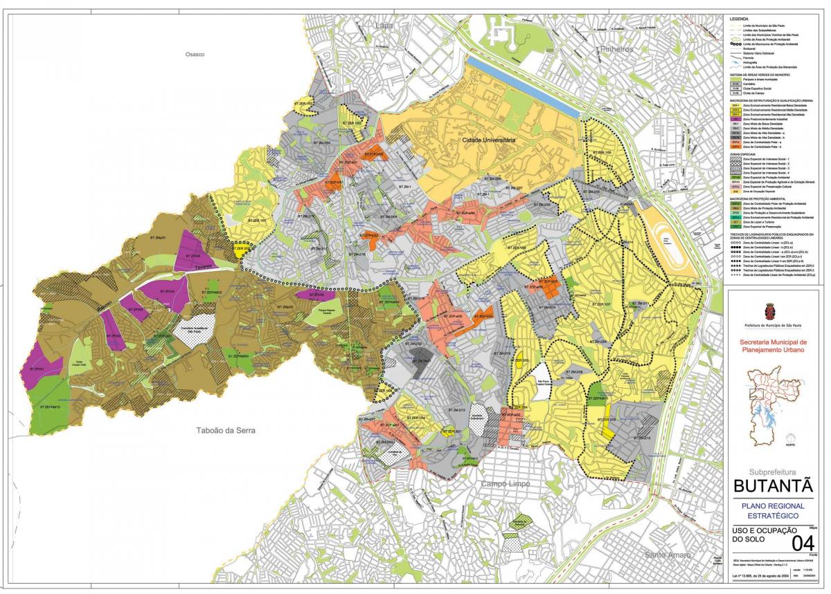Karta Butantã Sao Paulo- oduzimanje zemljišta