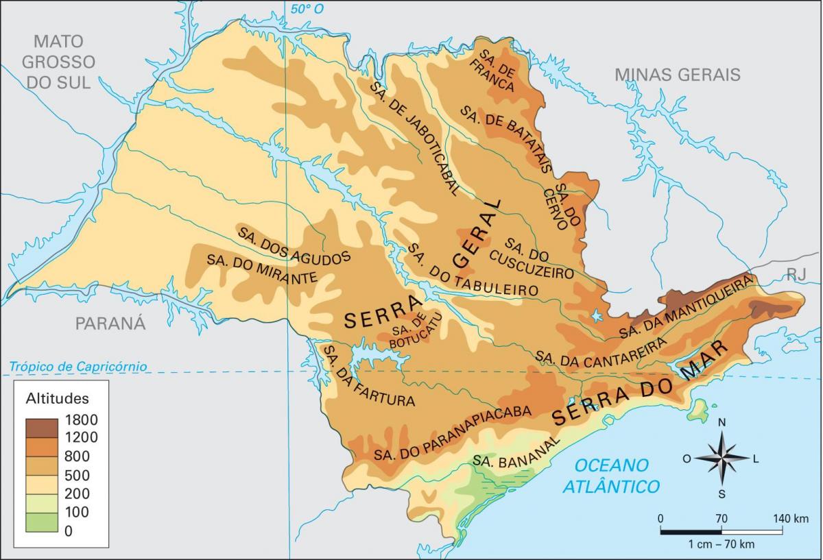Karta geografske Sao Paulo