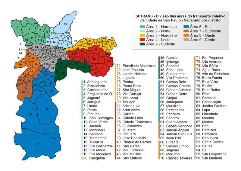 Karta Сптранс javnog prijevoza
