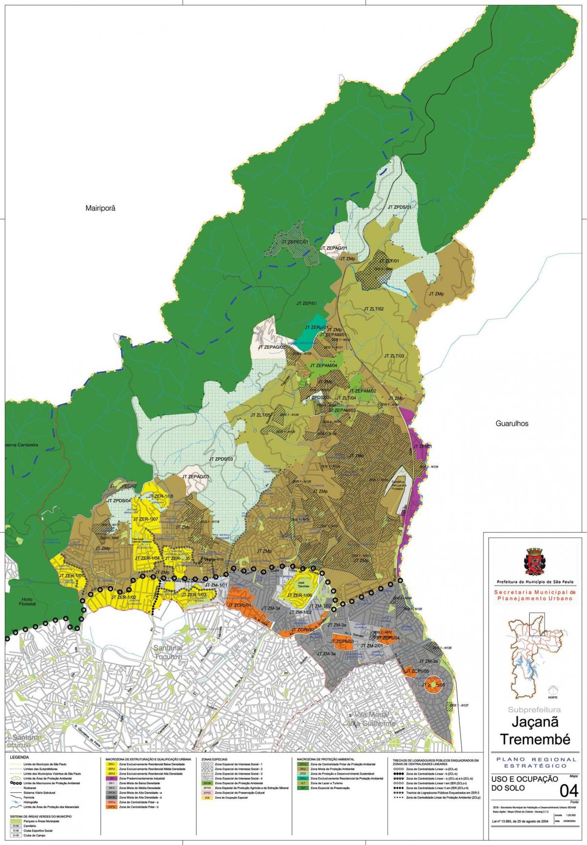 Karta Jaçanã-Tremembé Sao Paulo - oduzimanje zemljišta