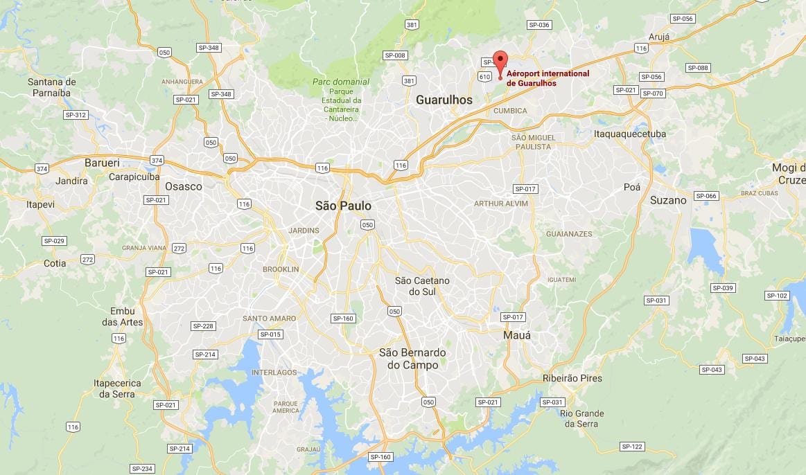 Kartica je Međunarodna zračna luka Guarulhos