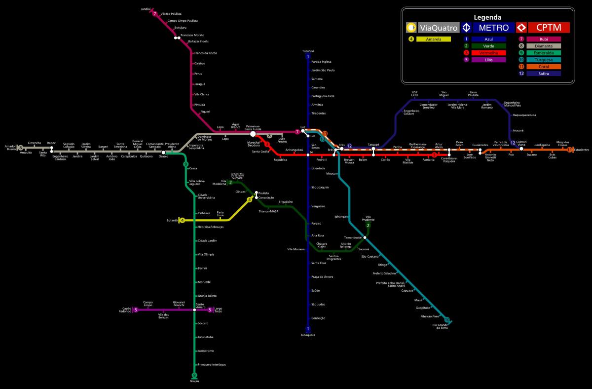 Karta podzemne željeznice Sao Paulo CPTM
