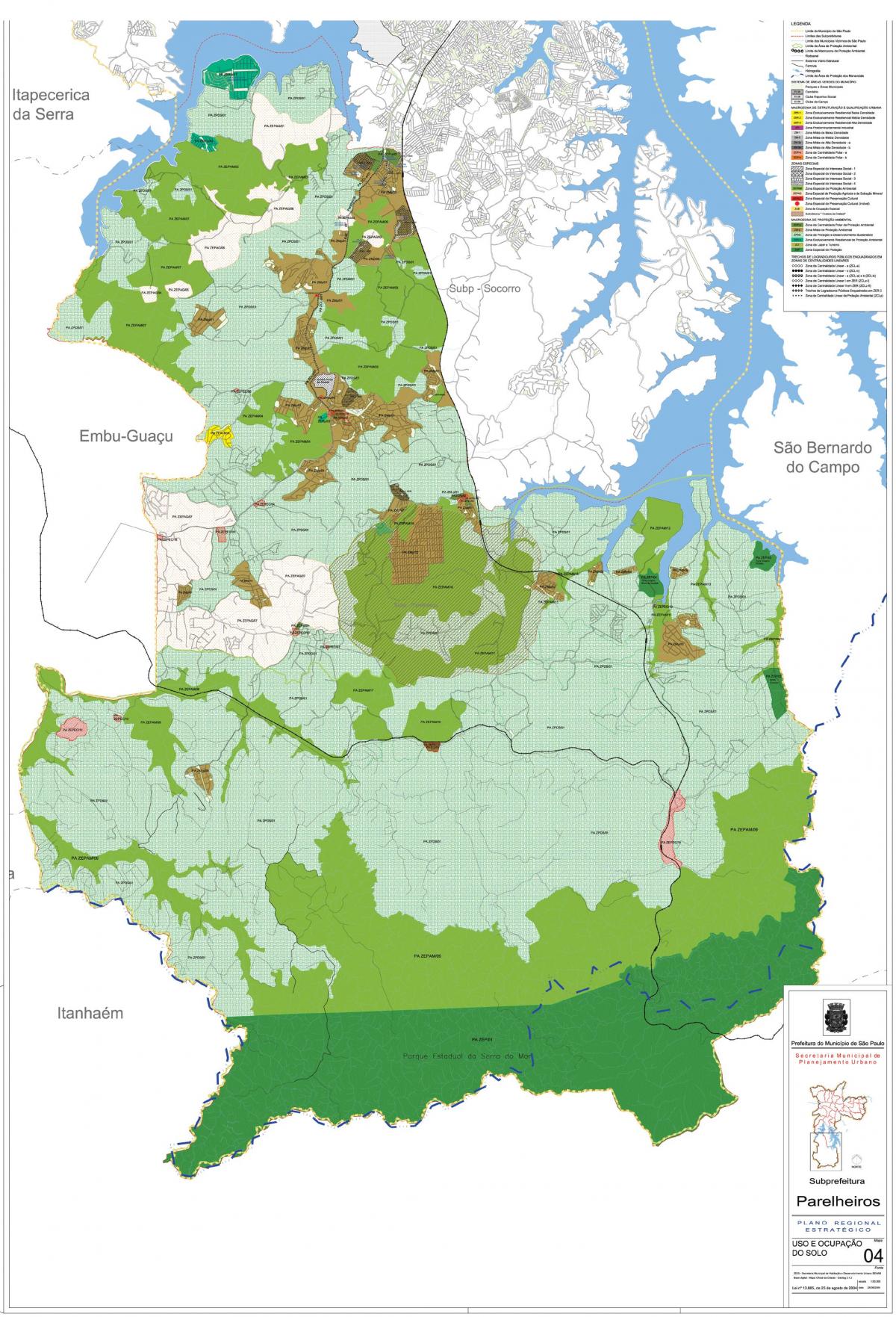Karta Parelheiros Sao Paulo- oduzimanje zemljišta