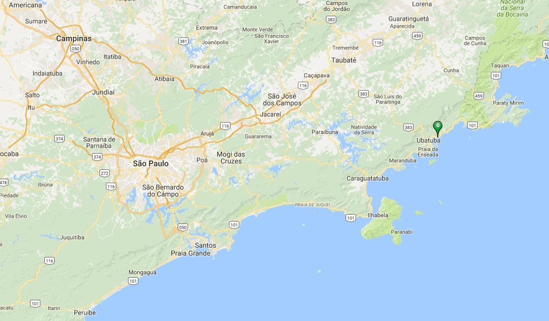 Karta plaža Вермелья do Norte