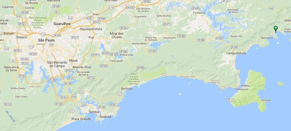 Karta plaža Вермелья do Sul