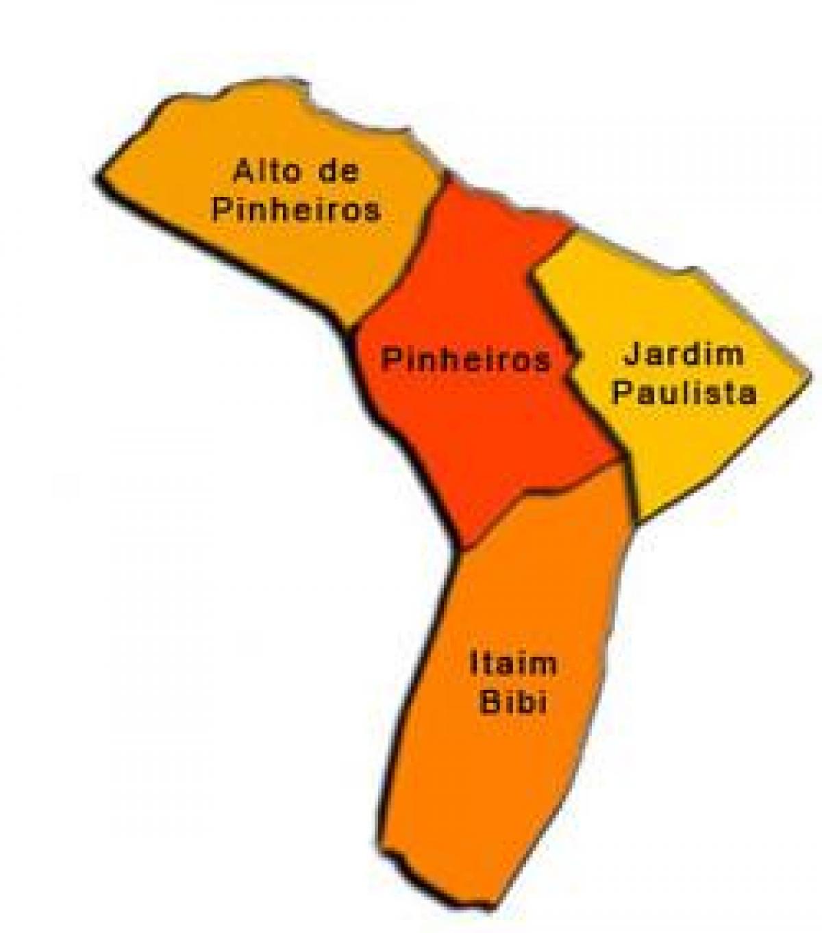 Kartica pod-prefekturi Пиньейросе