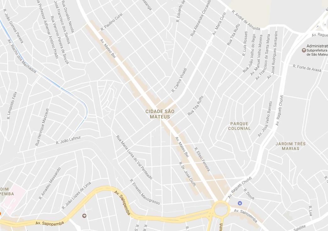Karta San Матеус-Sao Paulo