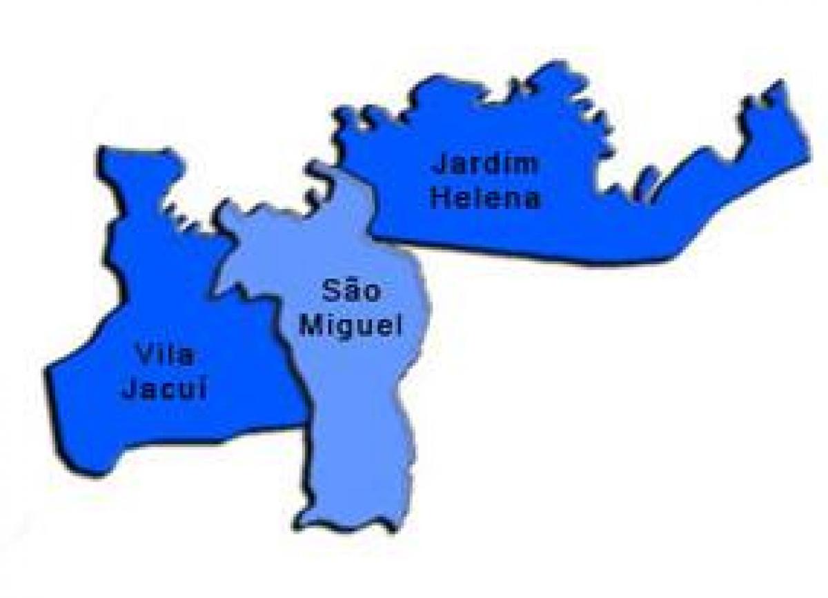 Karta San Miguel-pod-prefekturi Paulista