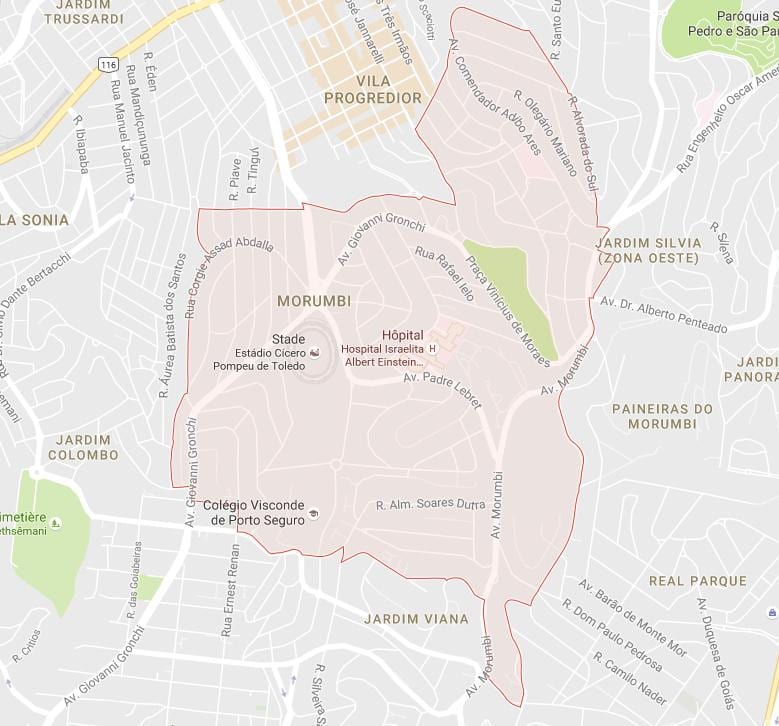 Karta Sao Paulo Морумби