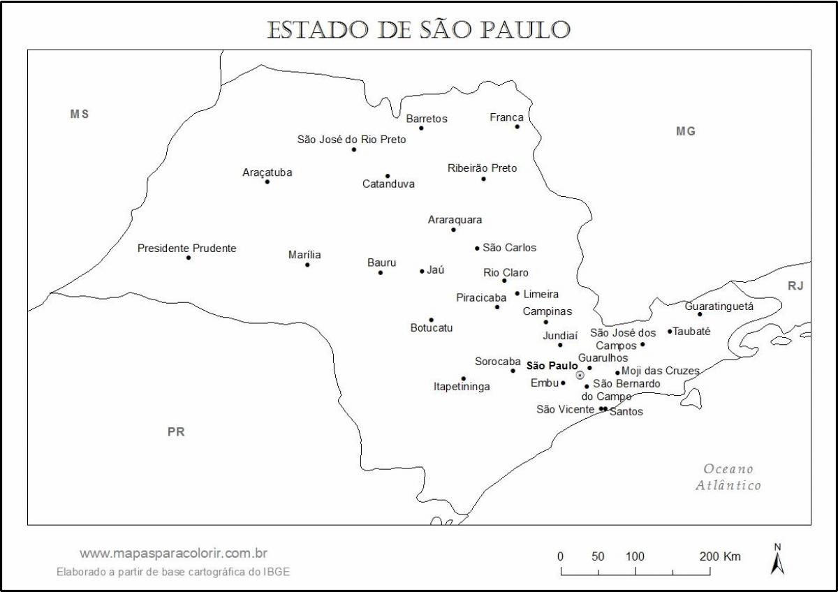 Karta Sao Paulo Bogorodice, glavnog grada