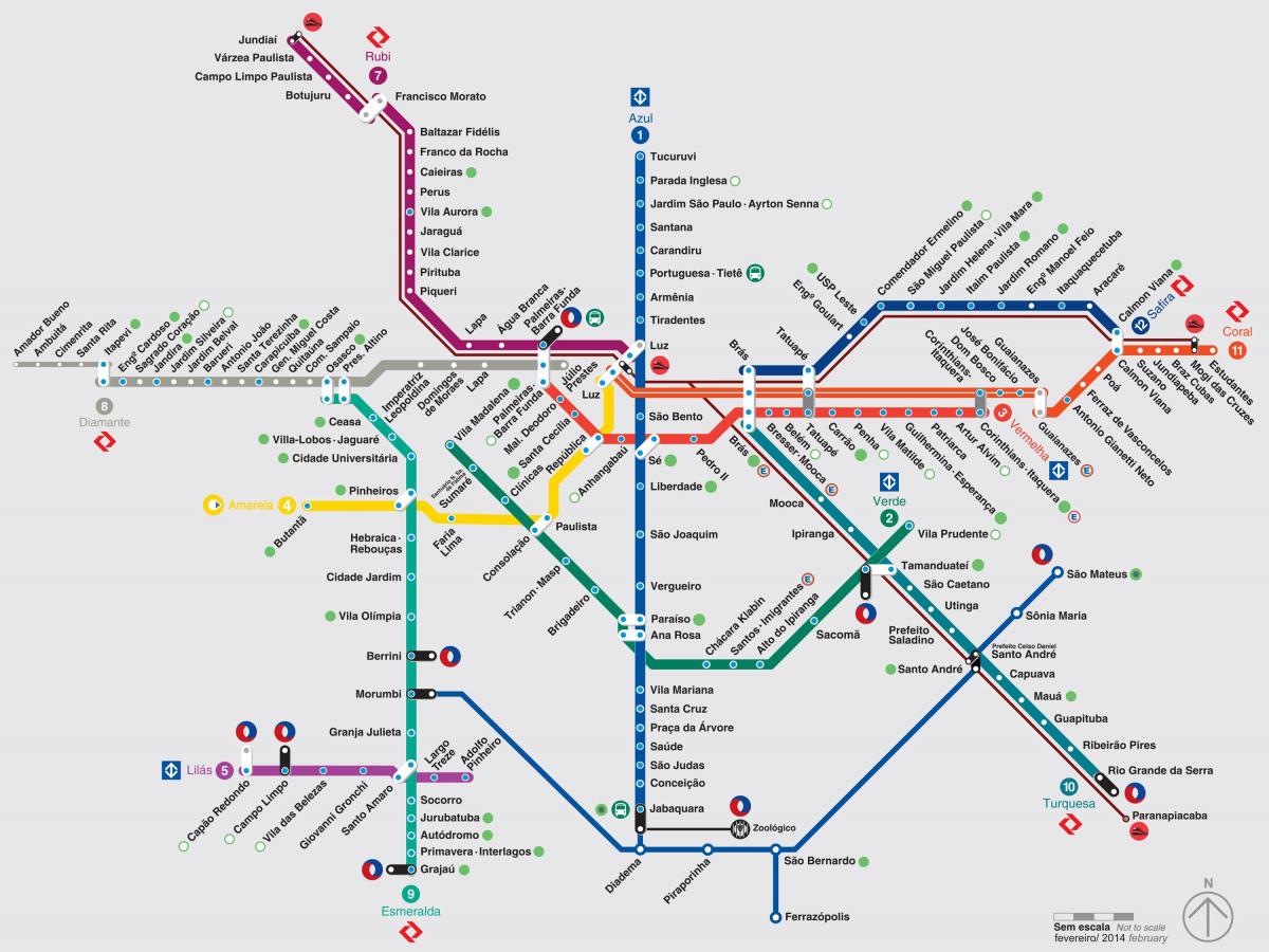 Karta Sao Paulo prijevoza