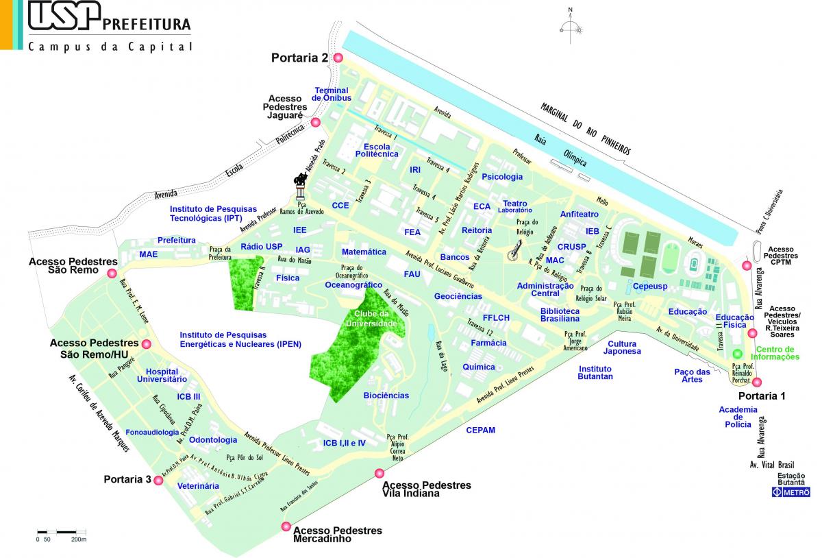 Karta sveučilišta u Sao Paulo- u USP