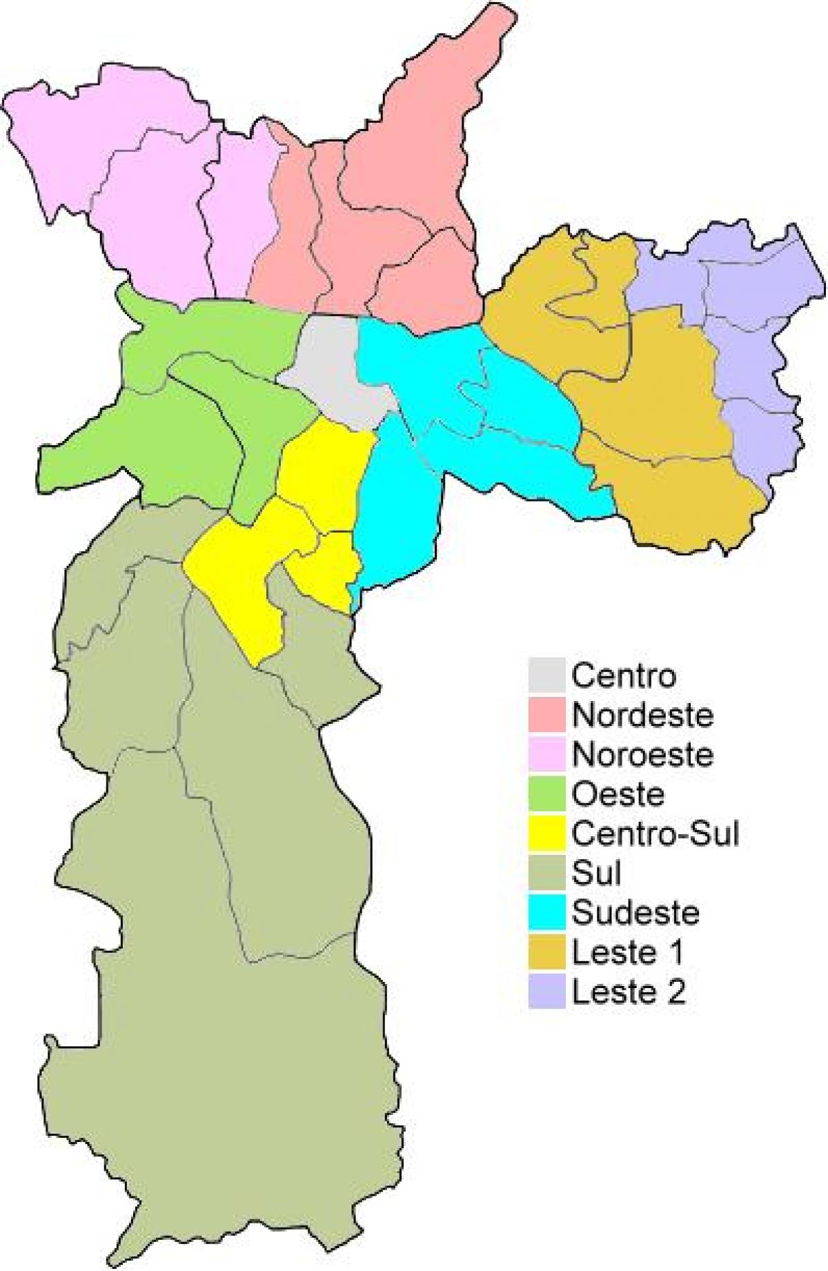 Karta administrativne regije u Sao Paulu