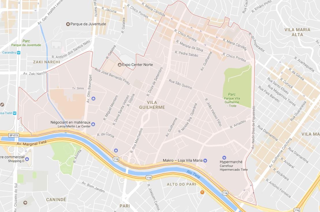Karta Sao Paulo Vila Гильерне