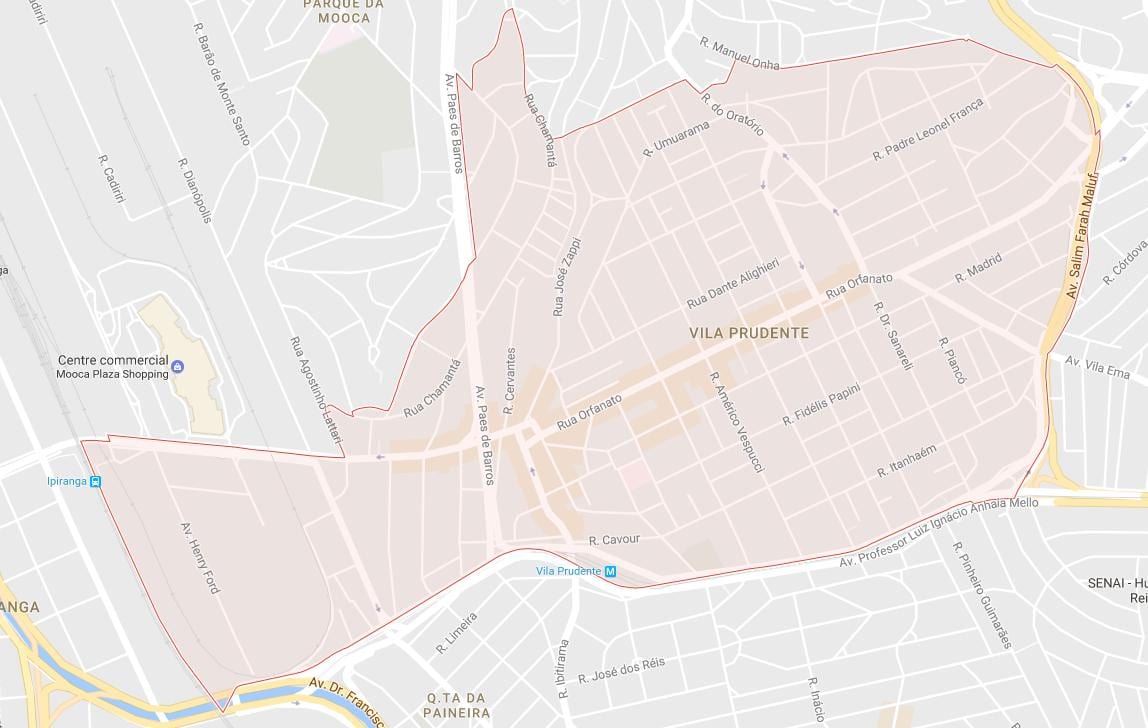 Karta Sao Paulo Vila-Пруденти