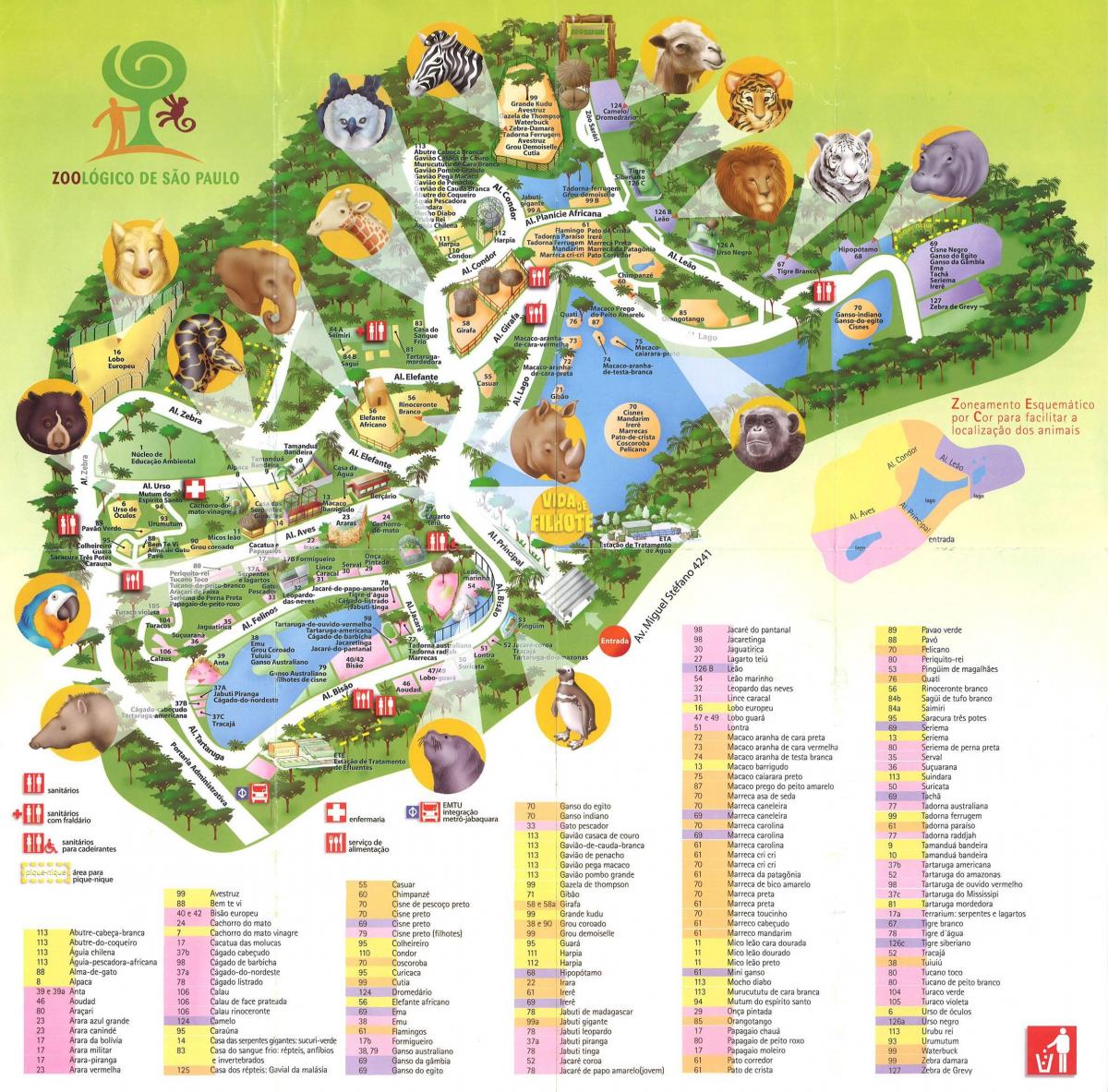 Karta zoološki park Sao Paulo