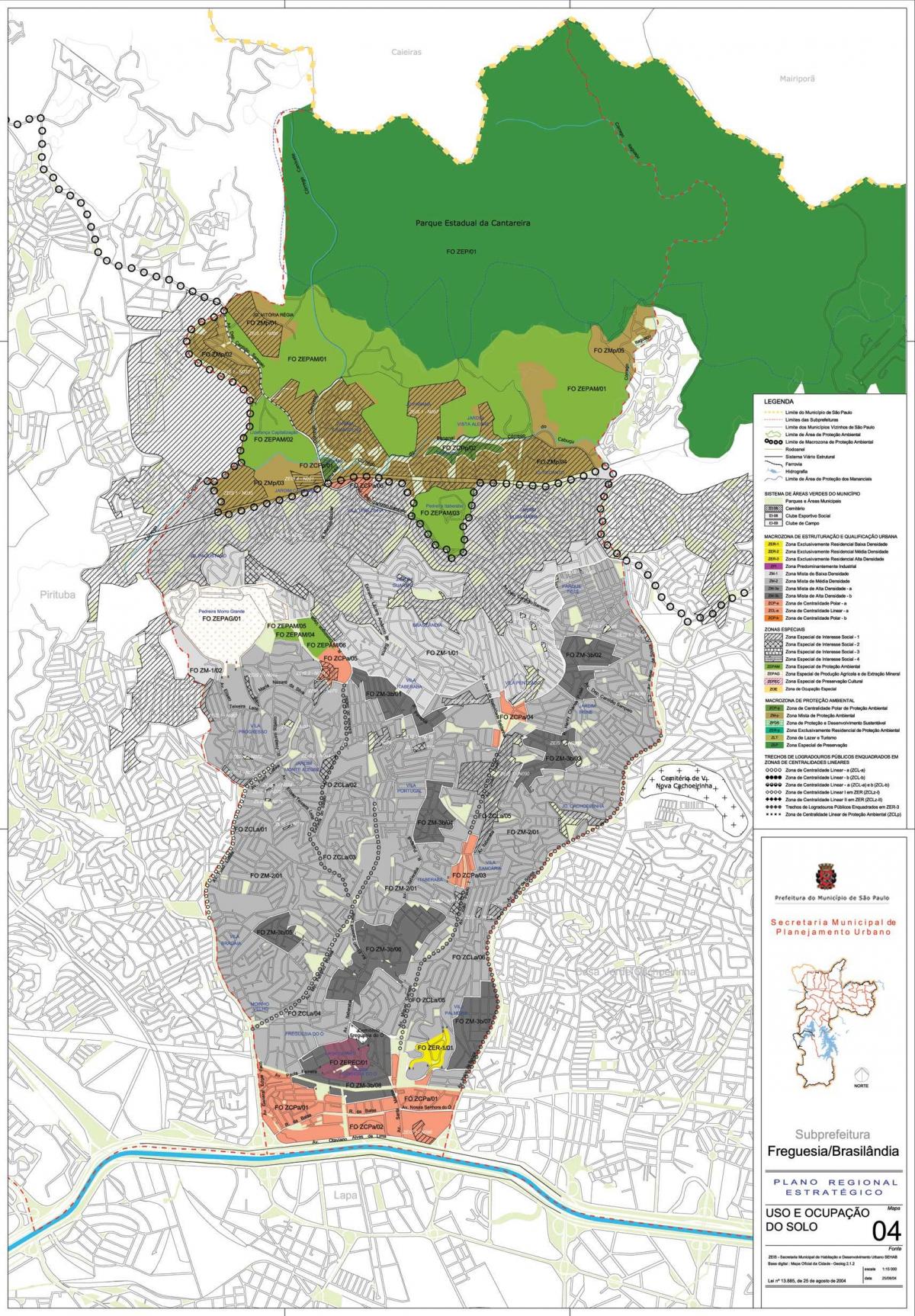 Karta Фрегезия učiniti Sao Paulo - oduzimanje zemljišta