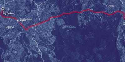 Karta коредоре BRT metropolitano Итапеви-Котия