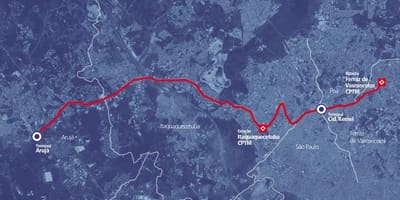 Karta коредоре BRT metropolitano obodu Alto Tietê