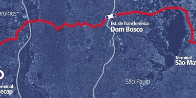 Karta obodu metropolitano коредоре BRT Leste